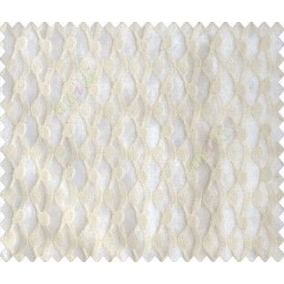 Cream on cream base honeycomb like design continuous embroidery sheer curtain